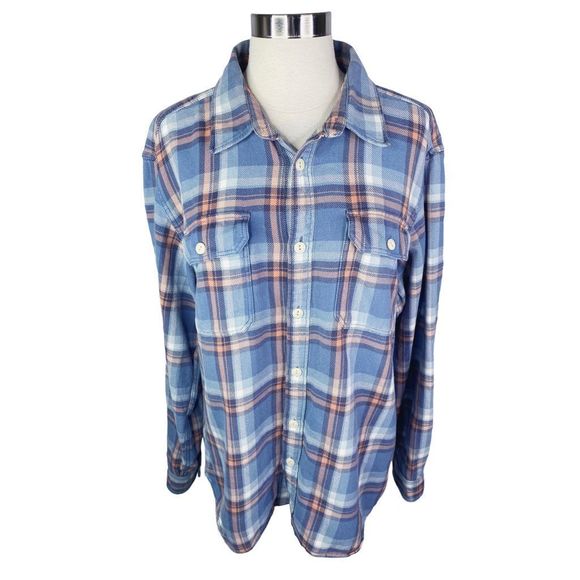 Eddie Bauer Classic Fit Plaid Flannel Button-Down Shirt - Size Large - Picture 3 of 5